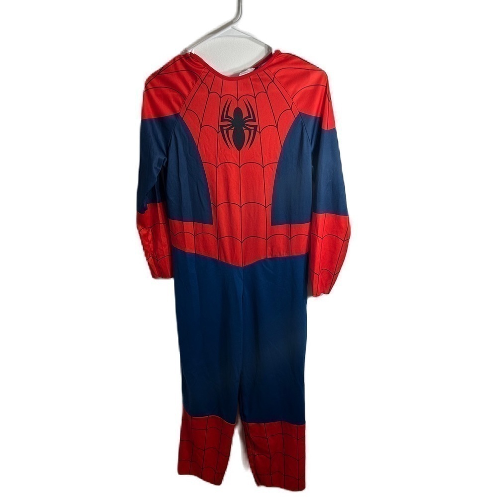 Spiderman Costume Bodysuit Sz Large 12-14 Kids Boys Red Blue Halloween Superhero